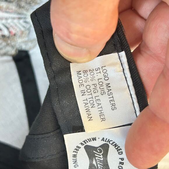 Miller Genuine Draft Snapback Hat Pigskin Suede Brim Logo Masters - Picture 8 of 10